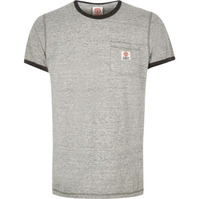 Grey Franklin & Marshall ringer t-shirt